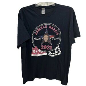 Kamala Harris, Chuck's And Pearls Custom-Made T-Shirt Women's L NWOT Rare